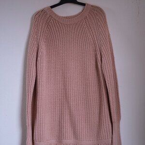 Pink Sweater with Fringe | Size L